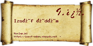 Izsóf Ádám névjegykártya
